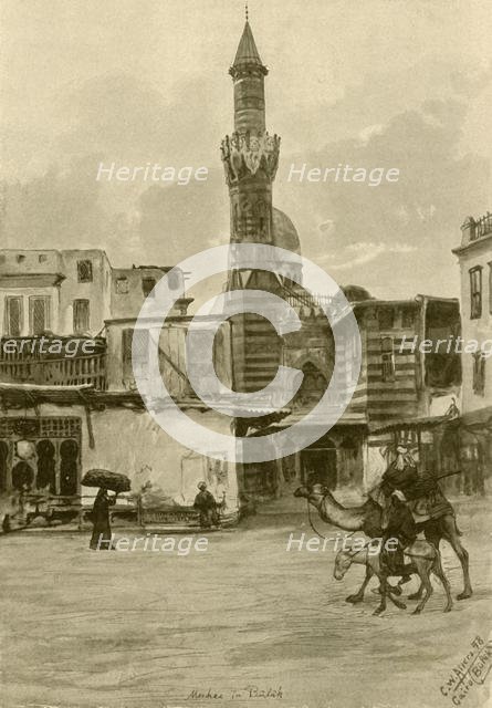 Mosque, Boulaq, Cairo, Egypt, 1898.  Creator: Christian Wilhelm Allers.