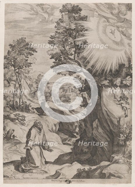 St Francis Penitent in the Wilderness, 1575. Creator: Cornelis Cort.