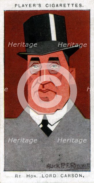 Edward Carson, 1st Baron Carson, Ulster leader and advocate, 1926.Artist: Alick P F Ritchie