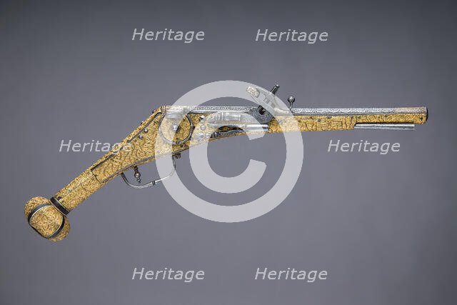 Wheellock Pistol, German, Augsburg, ca. 1560-70. Creator: Unknown.