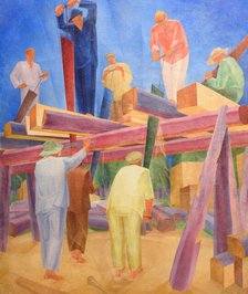 Sawyers, 1929. Creator: Bogomazov, Alexander Konstantinovich (1880-1930).