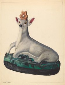 Deer Figurine, c. 1936. Creator: Mina Lowry.