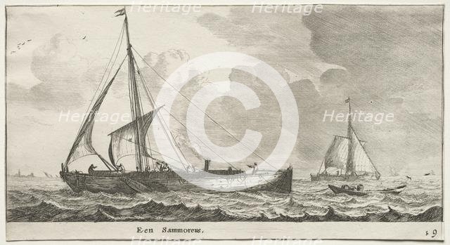 Ships of Amsterdam: A Merchantman. Creator: Reinier Nooms (Dutch, c. 1623-1667).