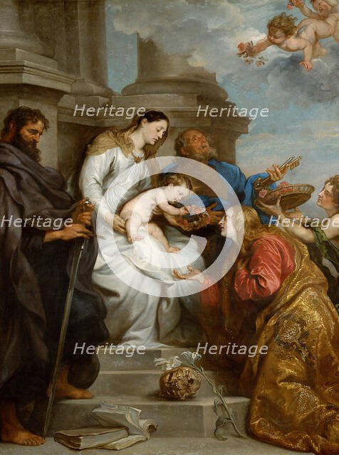 The Coronation of Saint Rosalia (Madonna and Child with Saints Rosalia, Peter and Paul), 1629. Creator: Dyck, Sir Anthony van (1599-1641).