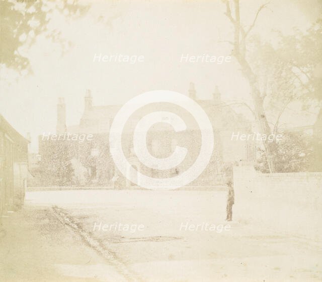 Man in Courtyard Before House, 1850s. Creator: Unknown.