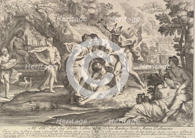 Bacchus as a child given by Mercury to the care of the Nymphs. Creator: Andrea Procaccini.