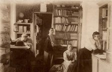 Interior view of the book warehouse of the Society for Primary Education in Krasnoyarsk, 1890.  Creator: Unknown.