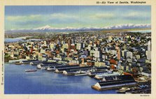 Aerial view of Seattle, Washington, USA, 1935. Artist: Unknown