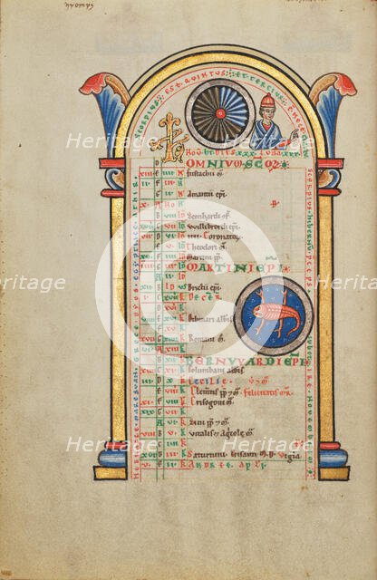 Jupiter (?); Zodiacal Sign of Scorpio; Stammheim Missal probably 1170s. Creator: Unknown.