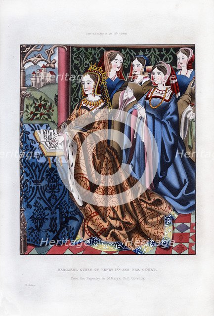 Margaret, Queen of Henry VI, and her Court, mid-15th century, (1843).Artist: Henry Shaw