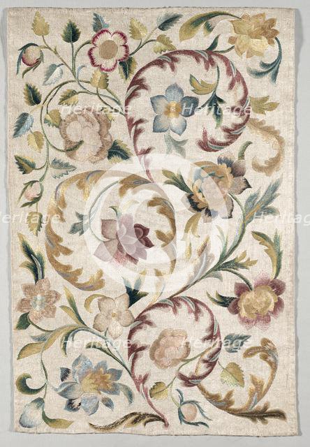 Embroidered Panel, 1800s. Creator: Unknown.