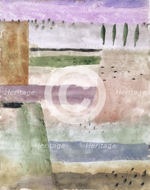 Landscape with Poplars, 1929. Creator: Klee, Paul (1879-1940).