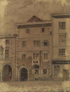 House where Mozart died, on Rauhensteingasse in Vienna. Creator: Wiesböck, Carl L. (1811-1874).
