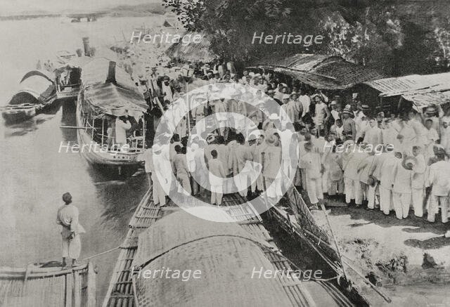 Philippine Revolution (1896-1898): farewell to the Tagalog leaders, Sual (Luzón Island), 1898.  Creator: Enrique Laporta Valor.