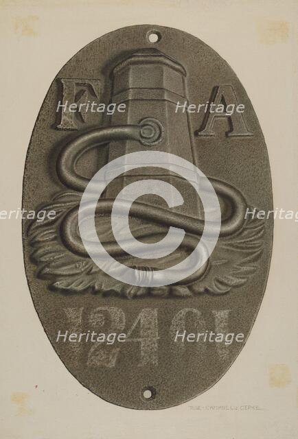 Firemark, c. 1940. Creator: Rose Campbell-Gerke.