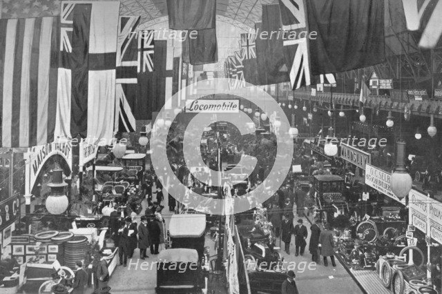 At an automobile exhibition, Agricultural Hall, Islington, London, 1902 (1903). Artist: Unknown.