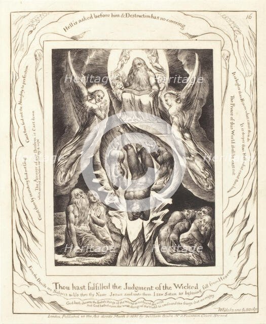 Hell is Naked Before Him and Destruction has no Covering, 1825. Creator: William Blake.