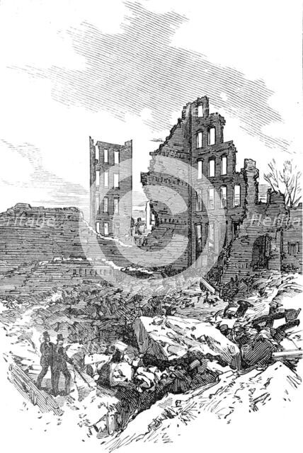 The Great Fire at Boston: ruins of the building where the fire originated, 1872. Creator: Unknown.