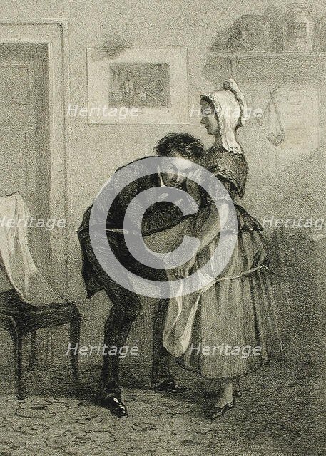 La Premiere auscultation, 1857. Creator: Félicien Rops.