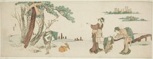Boy releasing a kite, Japan, c. 1800/10. Creator: Hokusai.
