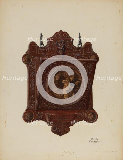 Wall Pocket, c. 1938. Creator: Beverly Chichester.