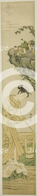 Daoist Immortals Spying on a Young Beauty, c. 1768. Creator: Suzuki Harunobu.