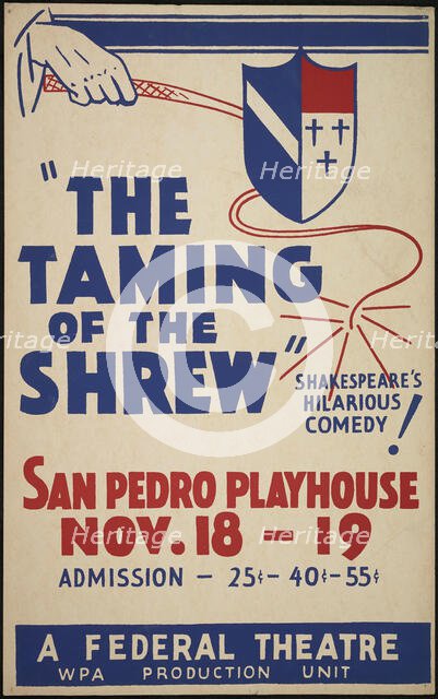 The Taming of the Shrew, San Antonio, 1936. Creator: Unknown.