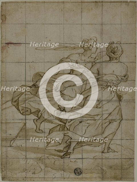 Two Women on Clouds, Pulling a Load, n.d. Creator: Unknown.