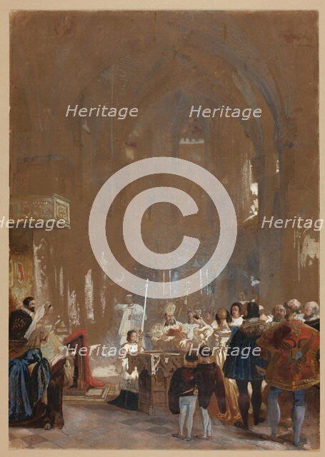Ceremony in a Cathedral, n.d. Creator: possibly Louis Haghe (Belgian, 1806-1885) or Joseph Nash (English, 1808-1878).