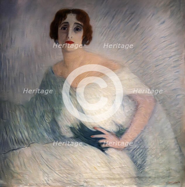 Portrait of the actress Lyda Borelli (1884-1959), 1914. Creator: Bonzagni, Aroldo (1887-1918).