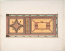 Pompeiian Design for Paneling, second half 19th century. Creators: Jules-Edmond-Charles Lachaise, Eugène-Pierre Gourdet.