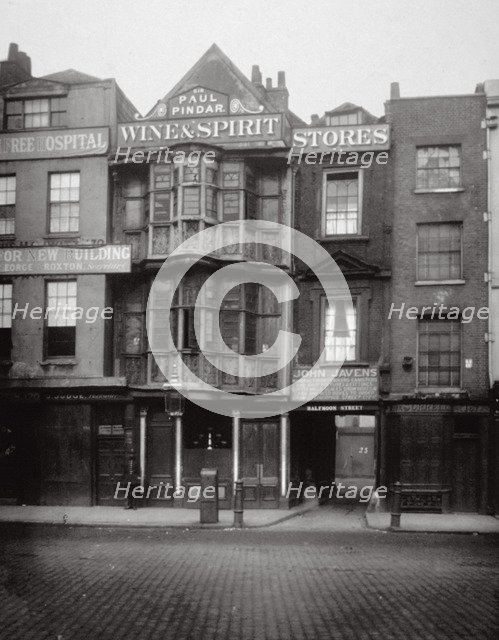 View of the Paul Pindar Tavern, Bishopsgate, City of London, 1878. Artist: Society for Photographing the Relics of Old London