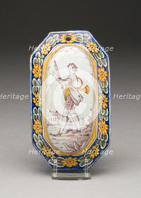Brush Back, Delft, Mid 18th century. Creator: Delftware.