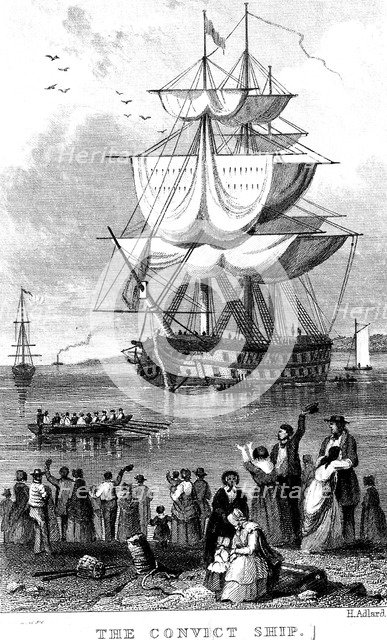 'The Convict Ship', c1820.   Artist: Henry Adlard