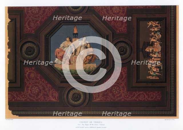 Cabinet de Travail, Paris, 19th century.Artist: F Durin