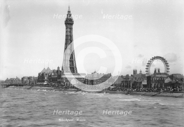 Blackpool Tower and the front, Blackpool, Lancashire, 1894-1910. Artist: Unknown