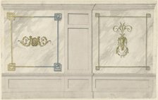 Design for room decorations with two panels with ornaments, 1767-1823. Creator: Abraham Meertens.