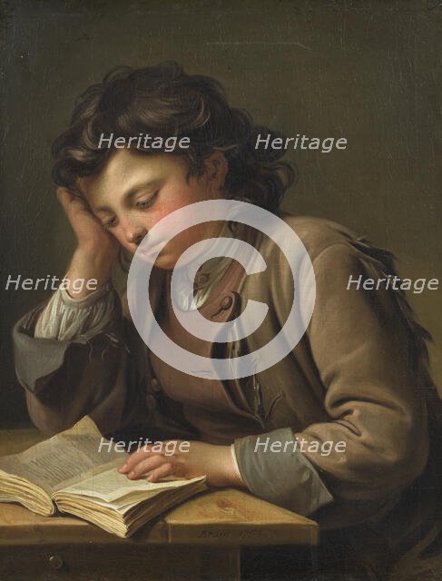 Reading boy, 1758. Creator: Per Krafft the Elder.