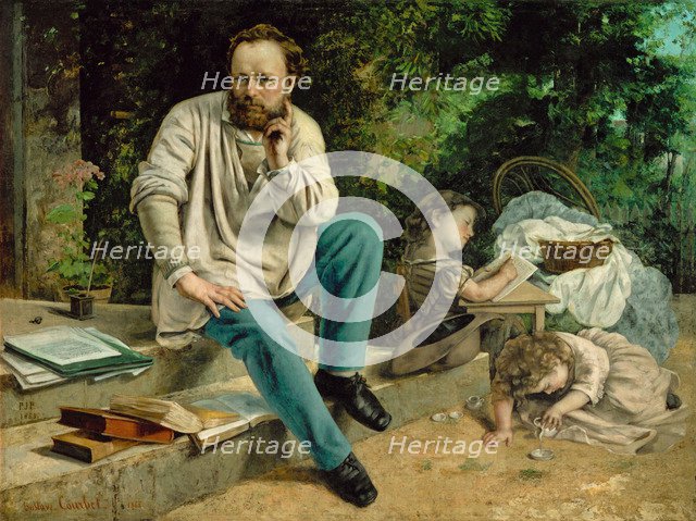 Pierre-Joseph Proudhon and his children, 1865.