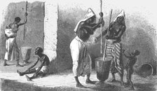 ''Women pounding Millet; Journey from the Senegal to the Niger', 1875. Creator: Unknown.