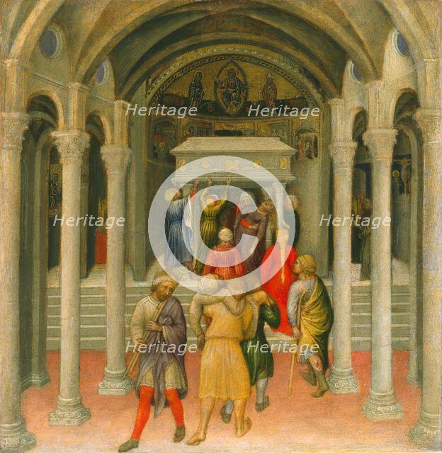 The Crippled and Sick Cured at the Tomb of Saint Nicholas, 1425. Creator: Gentile da Fabriano.