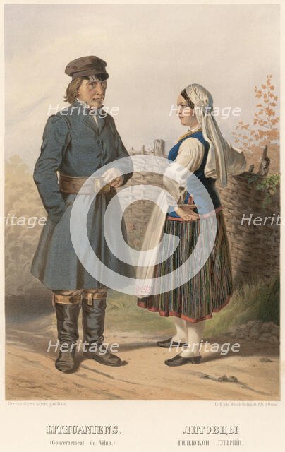 Lithuanians of the Vilna province, 1862. Creator: Karl Fiale.