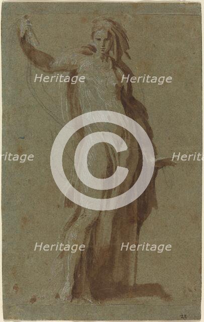 Standing Woman Holding a Scroll. Creator: Unknown.