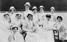 General Lying In Hospital, York Road, Lambeth: labour ward staff and students, 1908. Creator: Unknown.