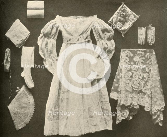 'Wedding costume of Miss Sara Hayes, of Philadelphia', c1750, (1937). Creator: Unknown.