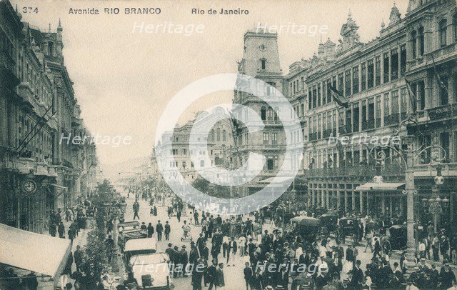 'Avenida Rio Branco - Rio de Janeiro', c1910. Artist: Unknown.