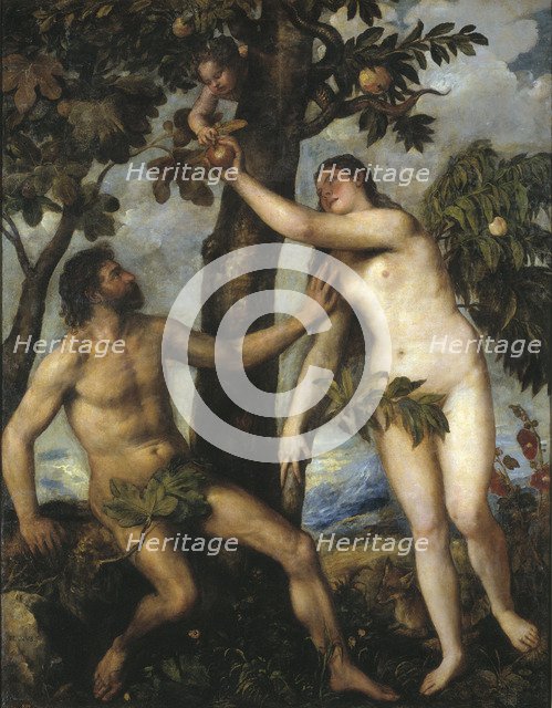 Adam and Eve, c. 1550. Artist: Titian (1488-1576)