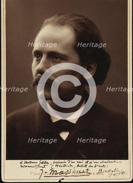 Portrait of the composer Jules Massenet (1842-1912), 1881. Creator: Anonymous.
