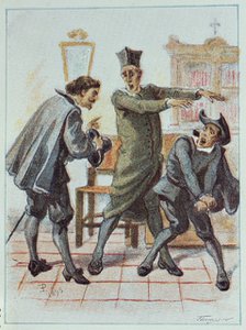 Illustration of the 19th century in 'El Alguacil alguacilado' (The bailiffed bailiff), by Francis…