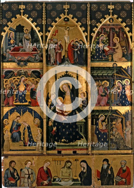 Altarpiece of the Virgin of Abella de la Conca. Tempera on wood, from the church of Sant Esteve d…